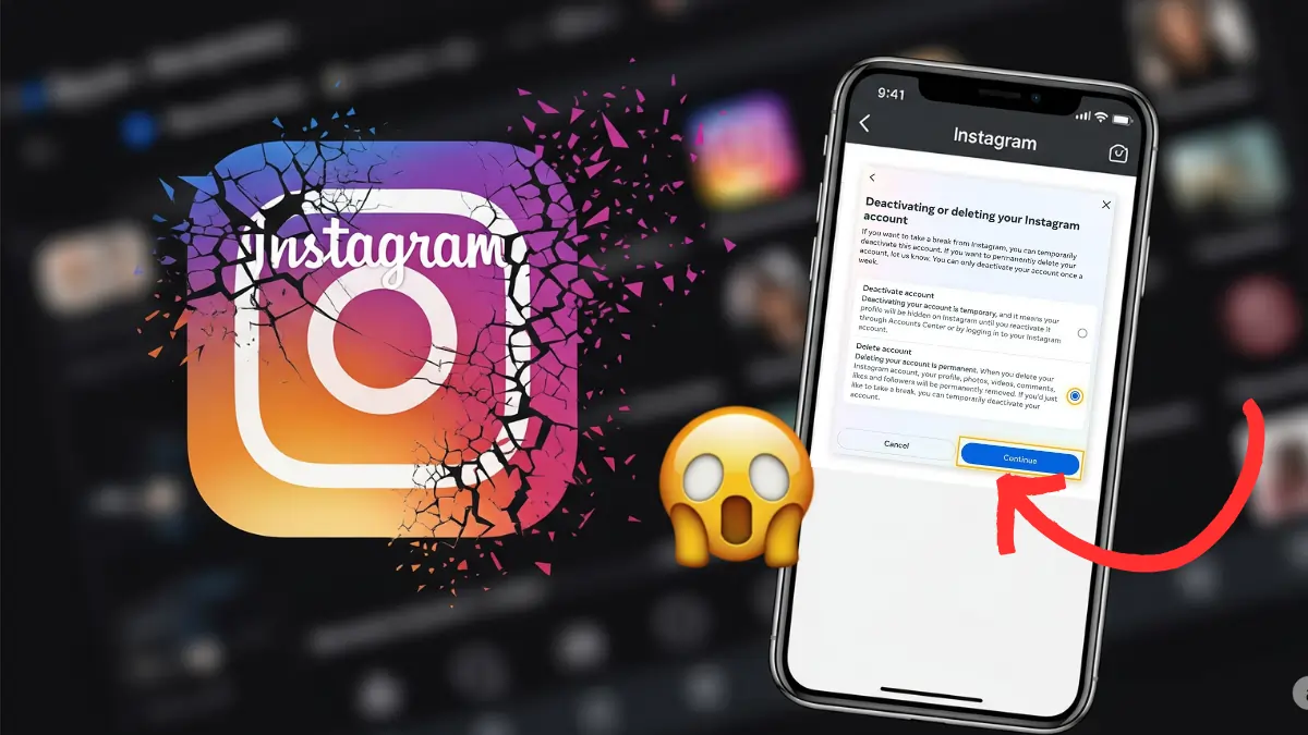 how to delete instagram account
